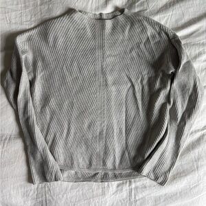 Aritzia Babaton Light Gray Rib Knit Mock neck wool sweater Medium